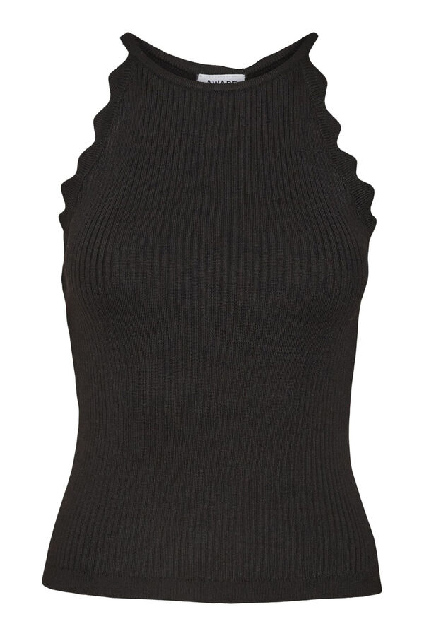 Cortefiel Jersey-knit halterneck top  Black