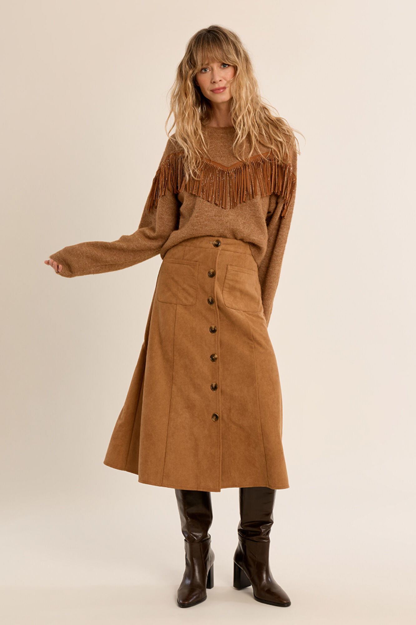 Molly Bracken Camisola com detalhe de franjas