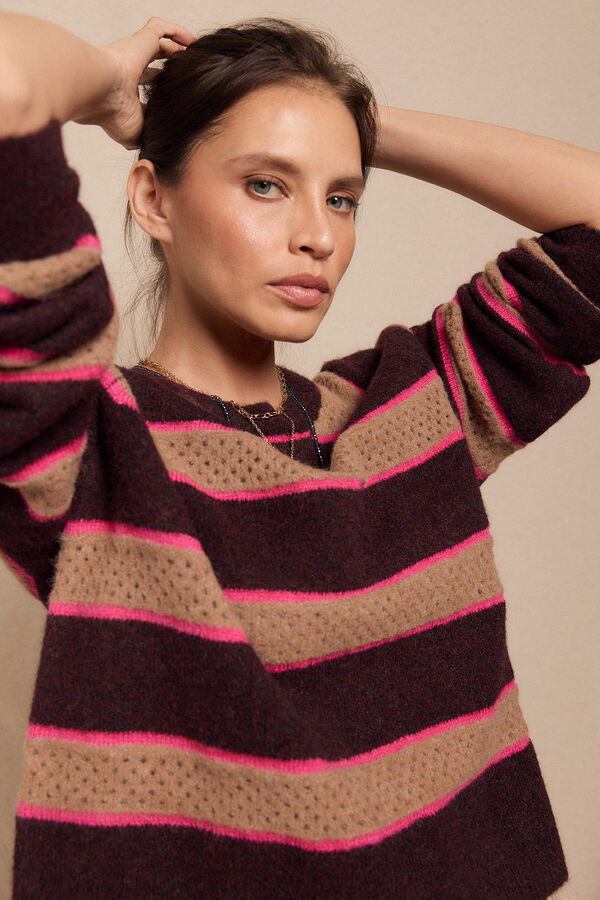 Slowlove Jersey rayas Granate