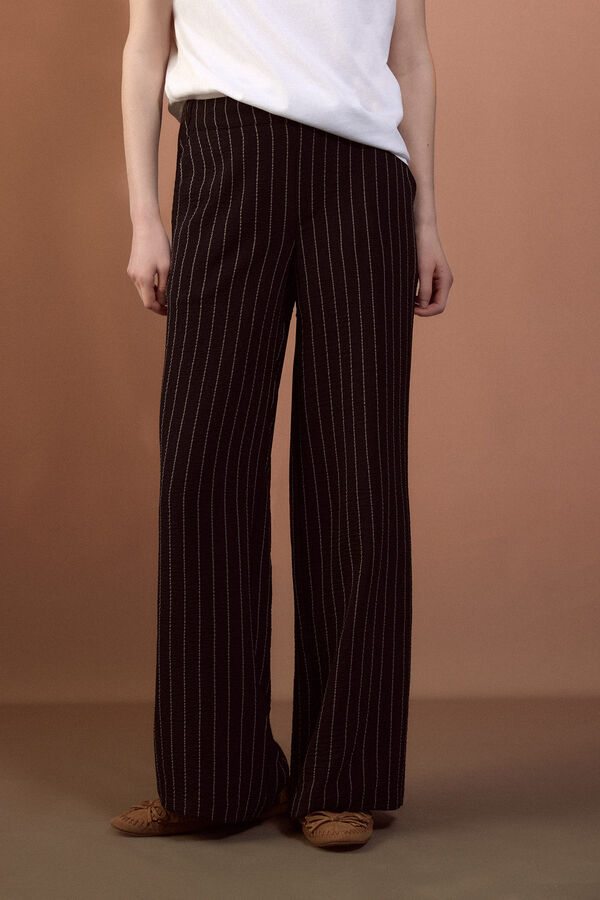 Slowlove Pantal&oacute;n de pata ancha Estampado gris