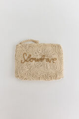 Slowlove Carteira maxi de algodão estampada Ecru