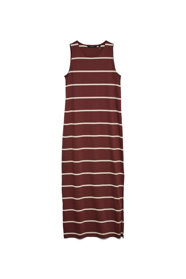 Vero Moda Vestido midi decote redondo Castanho