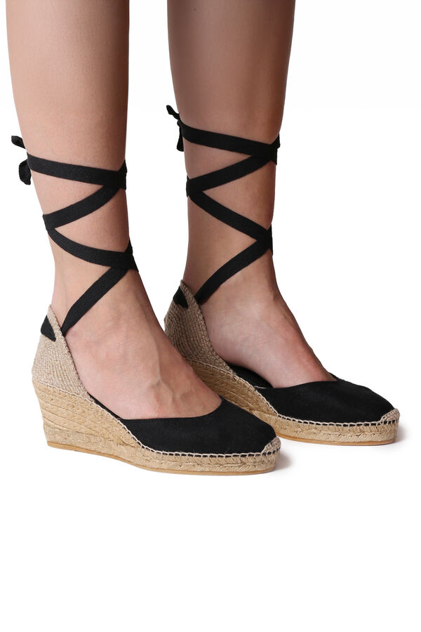 Toni Pons Jute wedge espadrille with piping Black