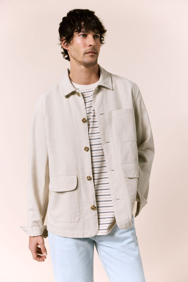 OOTO Cotton linen overshirt Beige