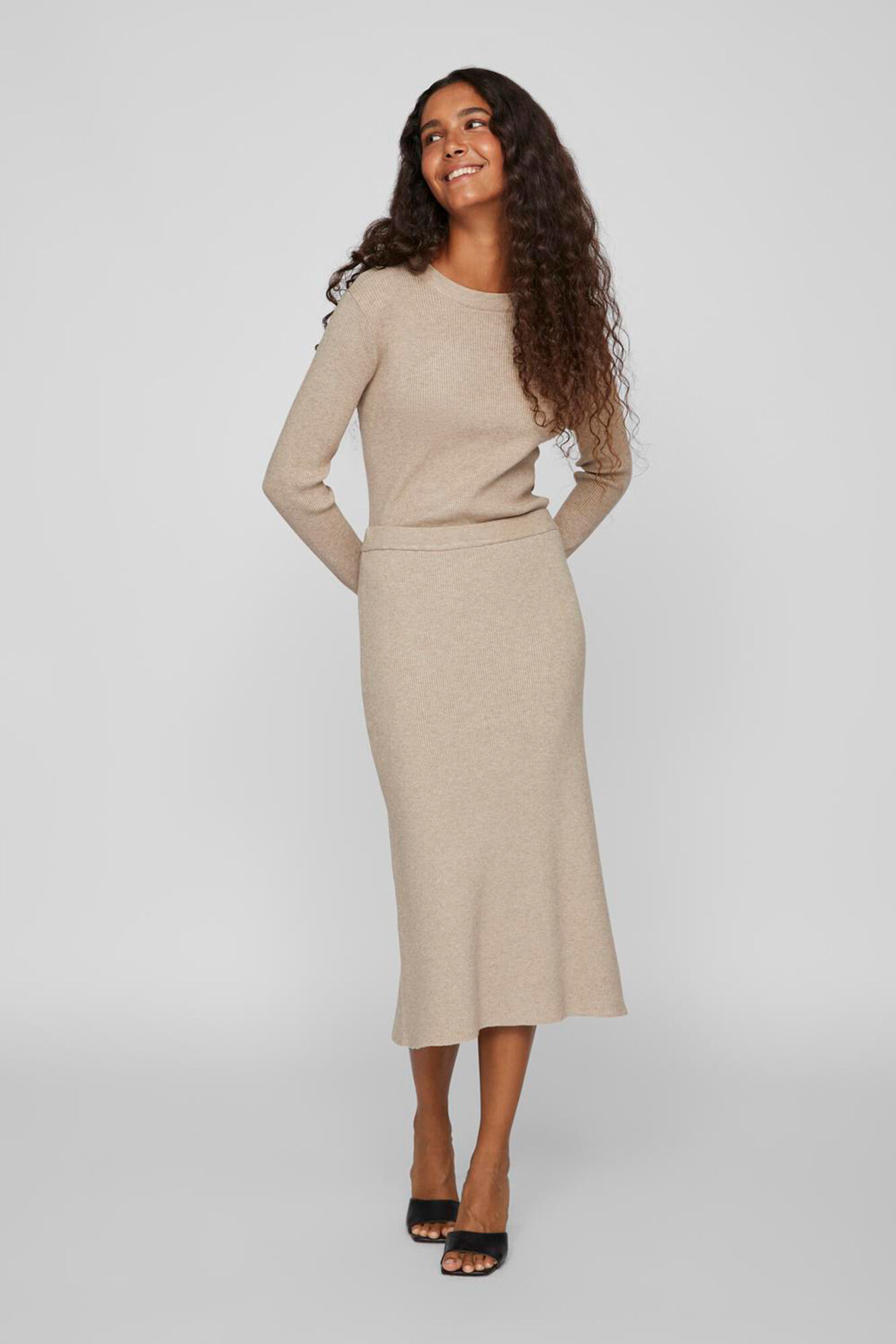 Jersey knit midi skirt cheap