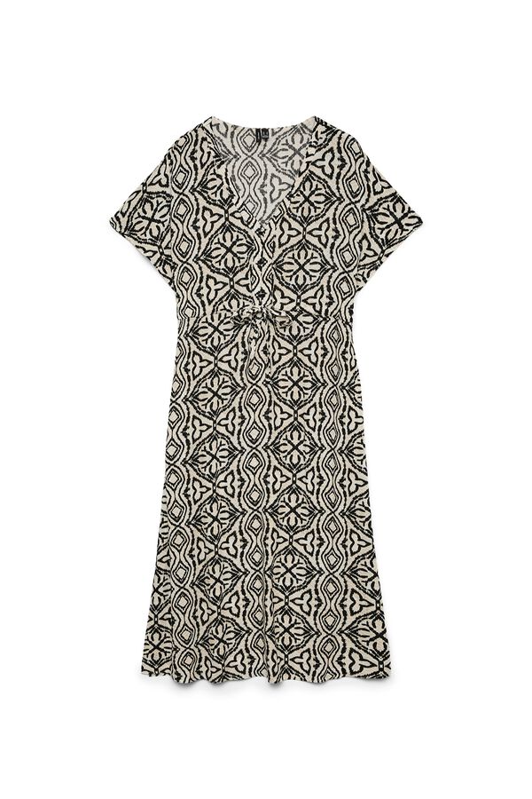 Vero Moda Curve Vestido 7/8 estampado de manga curta tamanho grande Cinzento