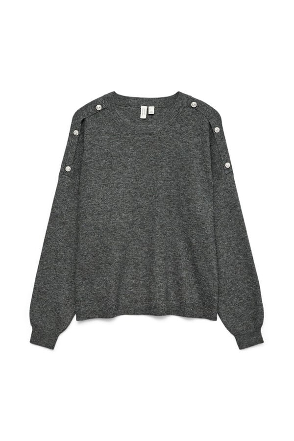 Vero Moda Camisola com botões de joia Cinzento