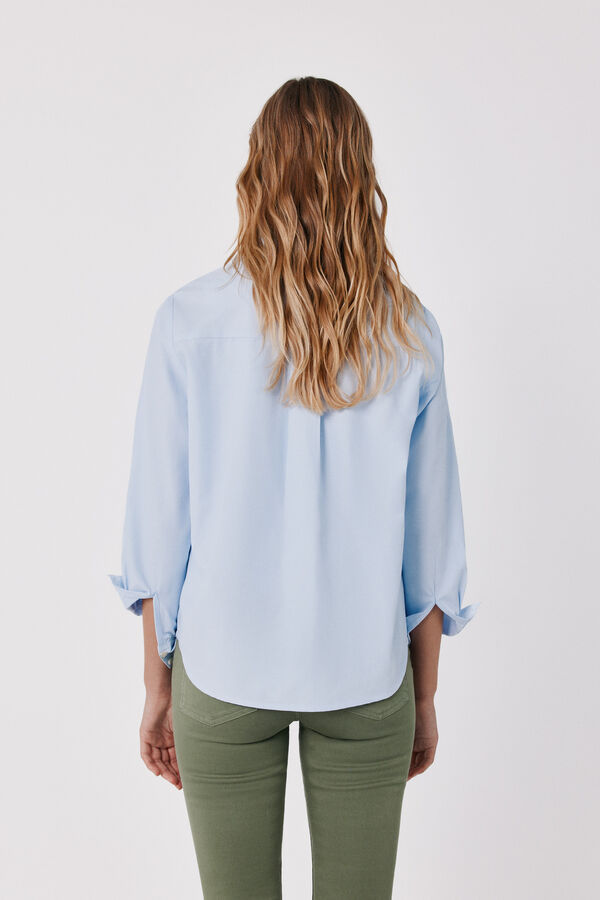 Cortefiel Poplin shirt Blue
