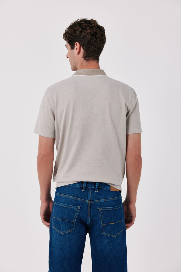 Cortefiel Polo oxford piqu&eacute; Beige