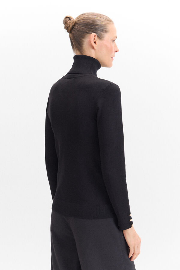 Cortefiel Polo neck jumper Black