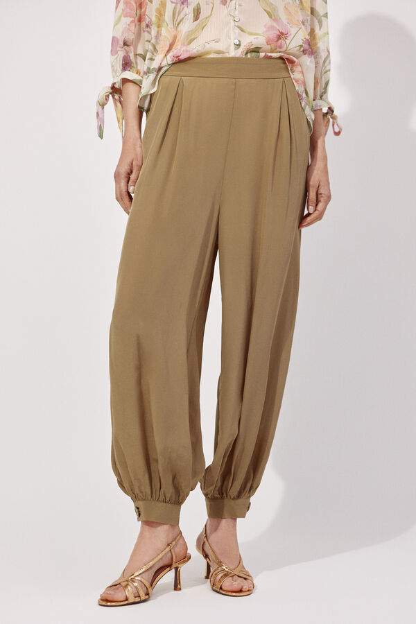 Cortefiel Pantal&oacute;n bombacho Verde