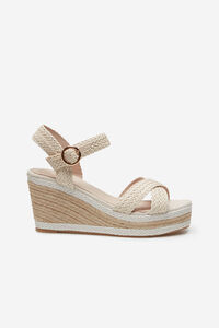Cortefiel Woven wedge Ivory