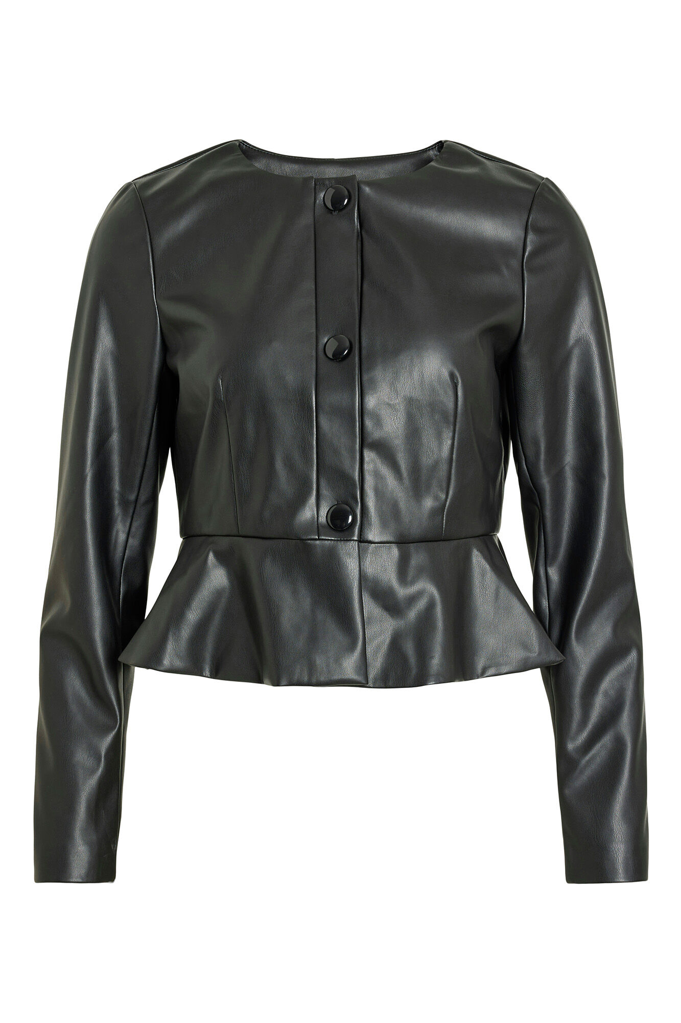 Leather double peplum jacket sale