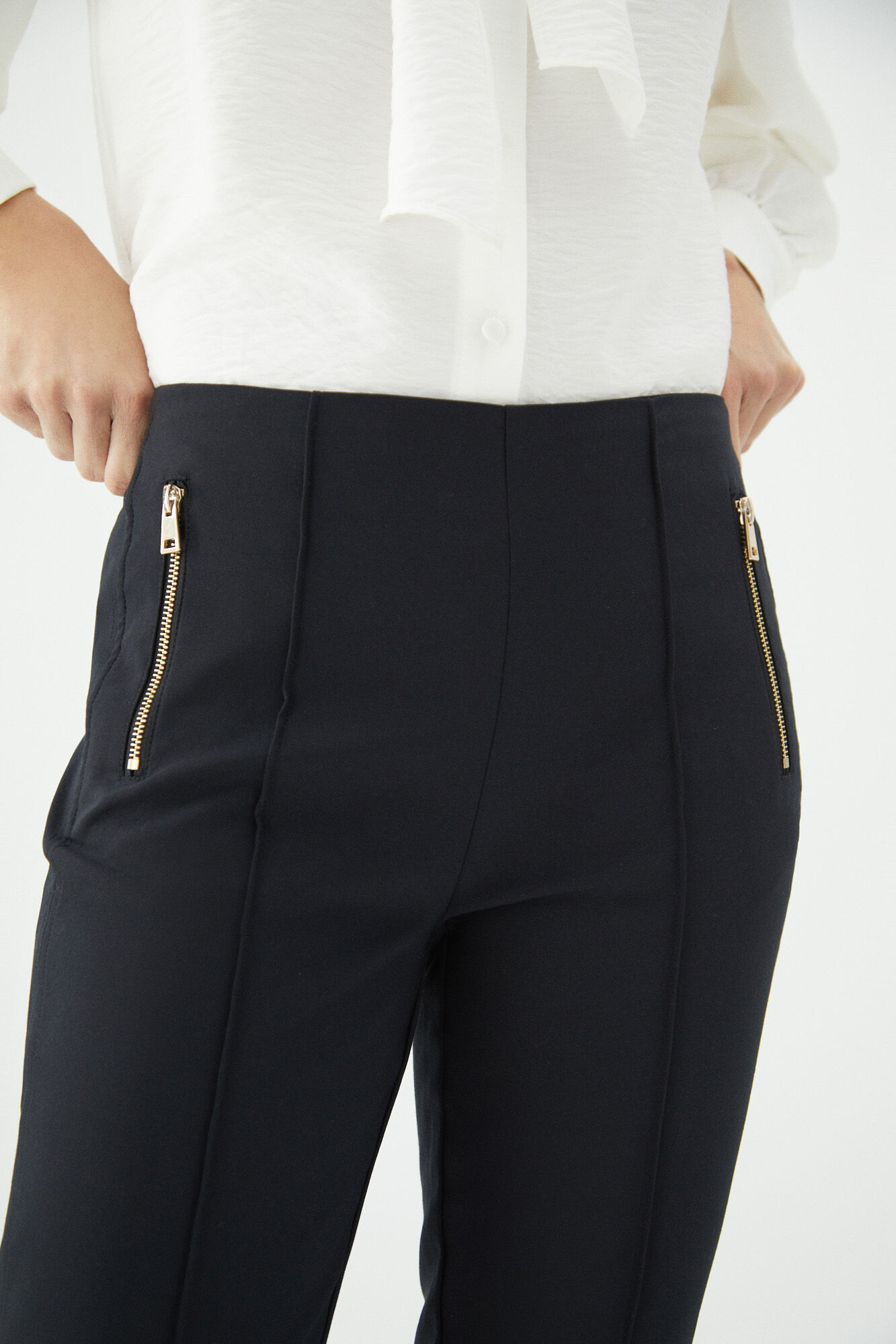 Pantal n con goma el stica Pantalones de mujer Cortefiel