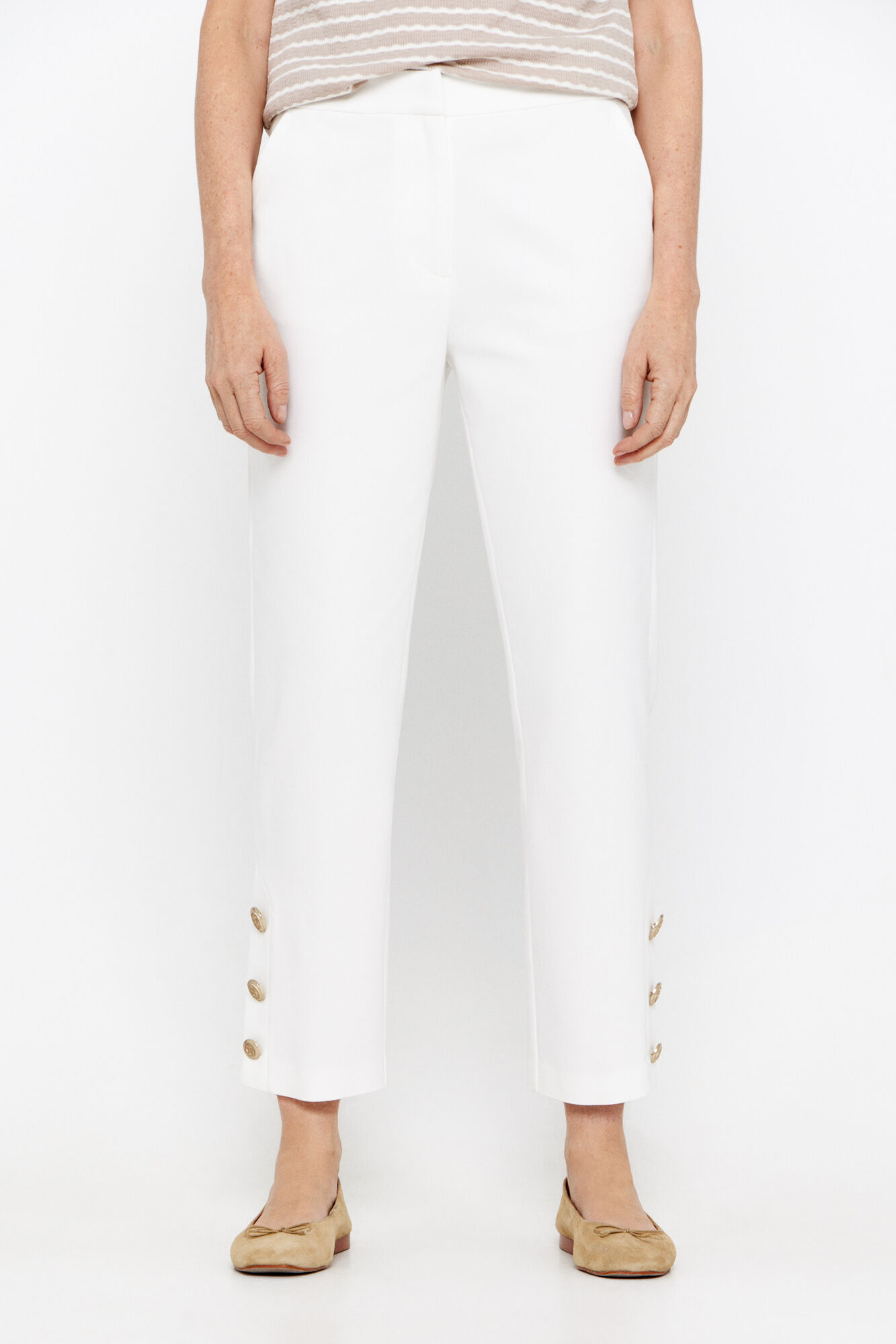 Pantalon botones dorados Pantalones de mujer Cortefiel