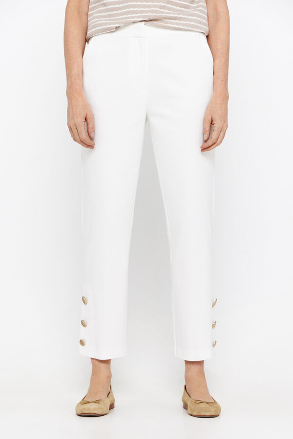 Cortefiel Gold-button trousers White