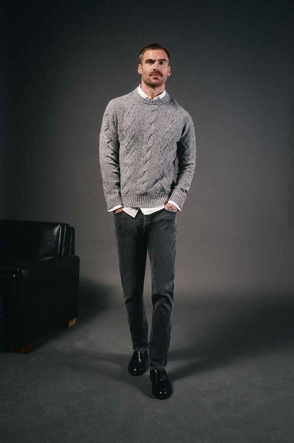 OOTO Camisola de Natal n&oacute;s gola caixa Cinzento