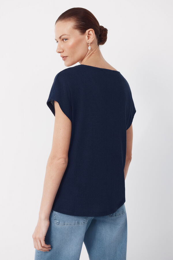 Cortefiel T-shirt with a rustic look Navy
