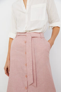 Cortefiel Midi layer skirt in linen blend. Lilac