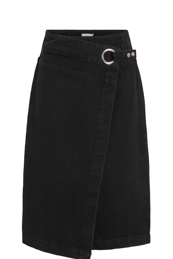 Vila Saia jeans saia Preto