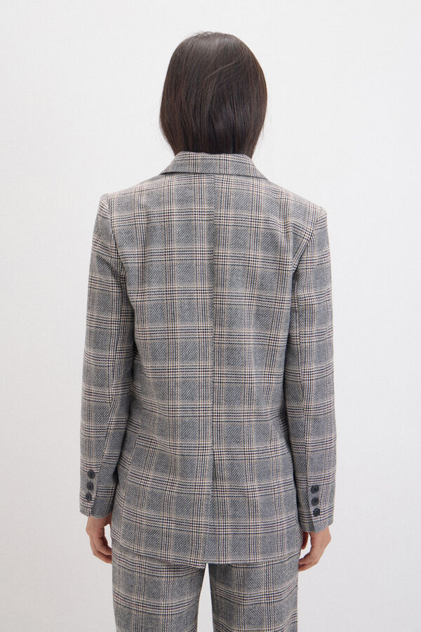 Cortefiel Checked crossed blazer Multicolour