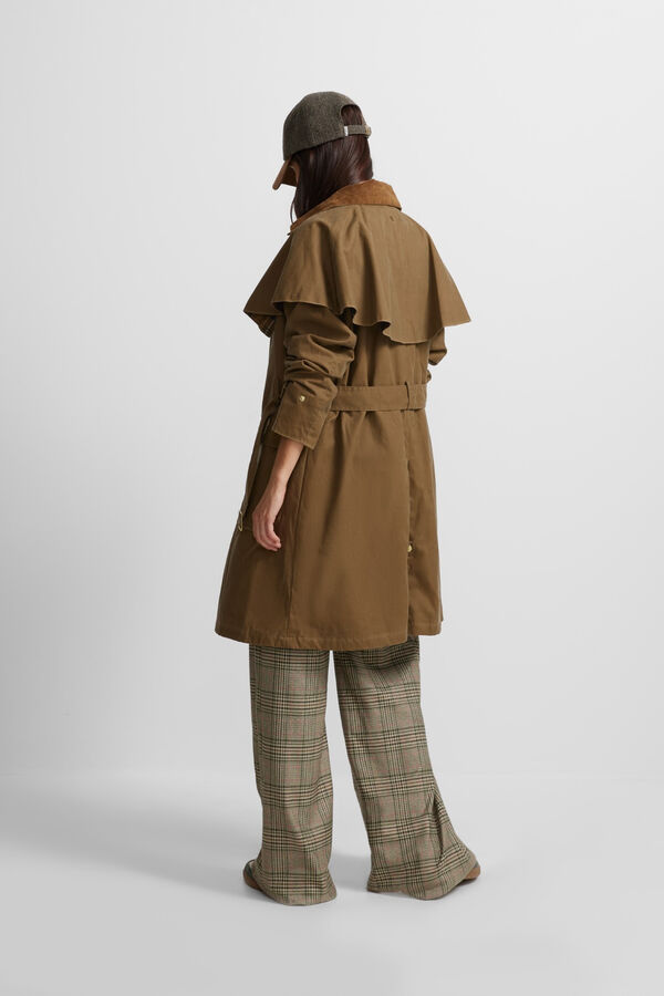 Silbon Long waxed parka Beige