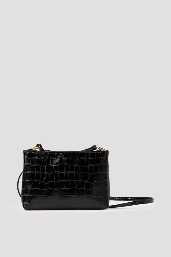 Bandolera cartera efecto cocodrilo