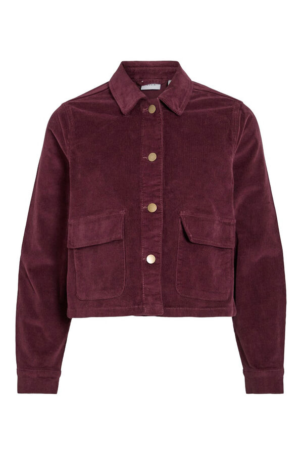 Vila Casaco curta de veludo cotel&ecirc; Roxo