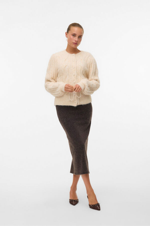Vero Moda Skirt midi jersey-knit Dark brown