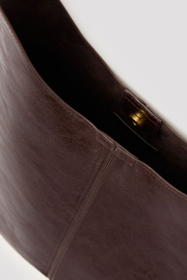 Cortefiel Large pouch bag Dark brown