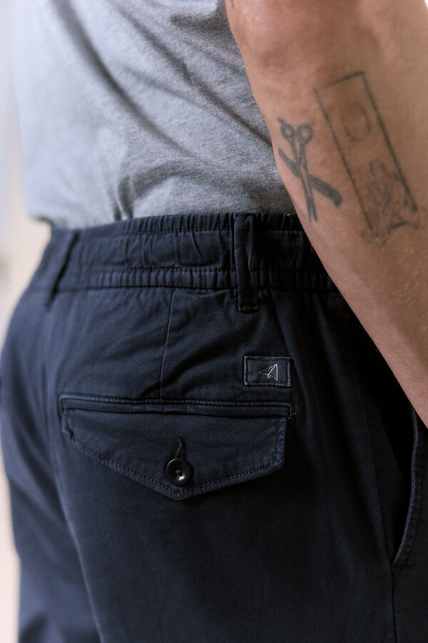 OOTO Pleated drawstring trousers Blue