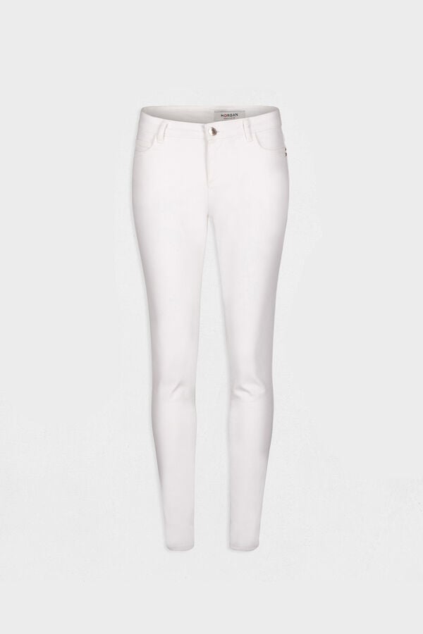 Cortefiel Low rise skinny jeans White