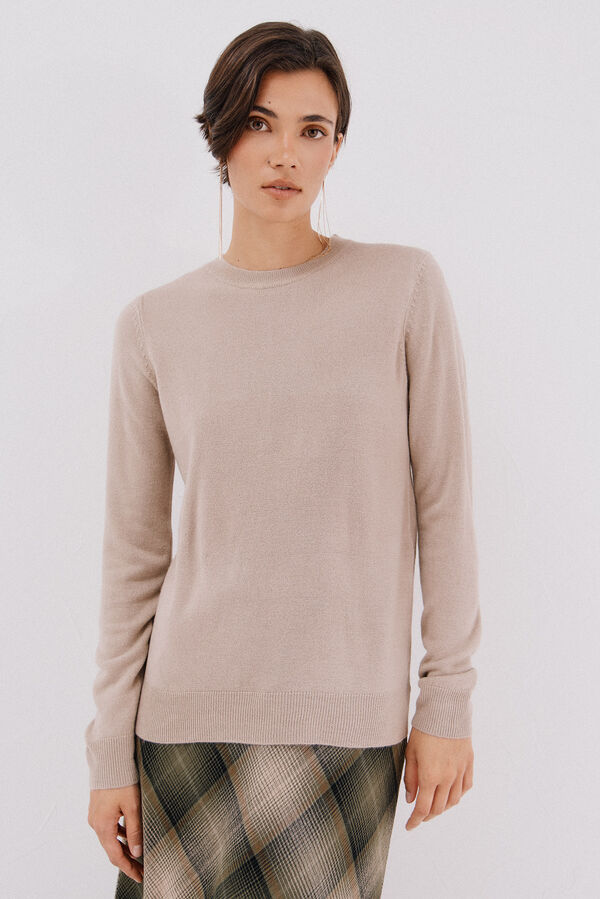 Cortefiel Soft feel jumper Beige