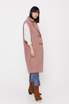 Cortefiel Long vest in soft fabric Pink