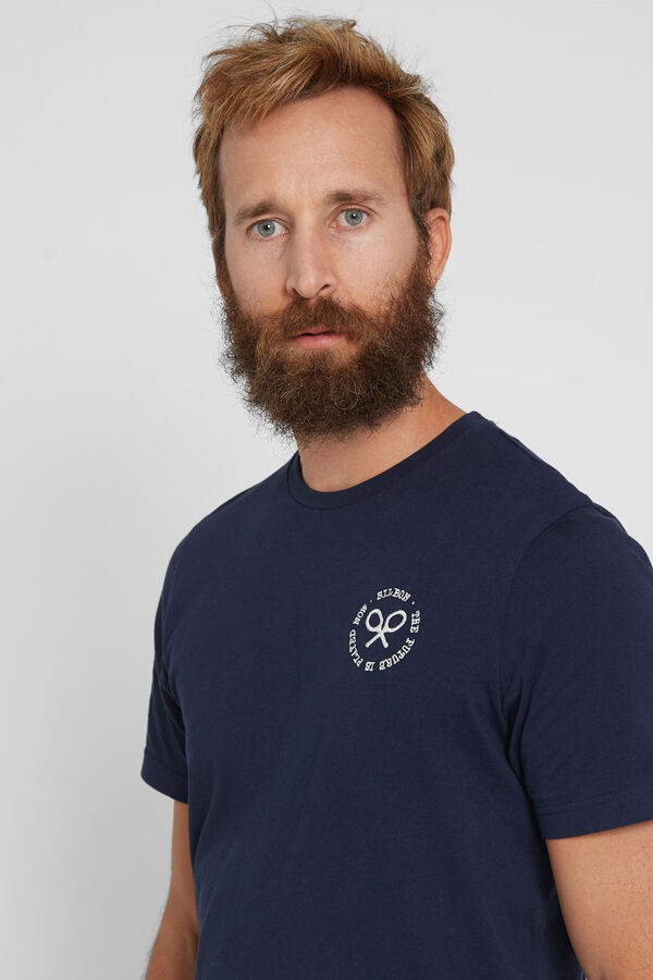 Cortefiel Navy blue Oxygen rackets T-shirt Navy
