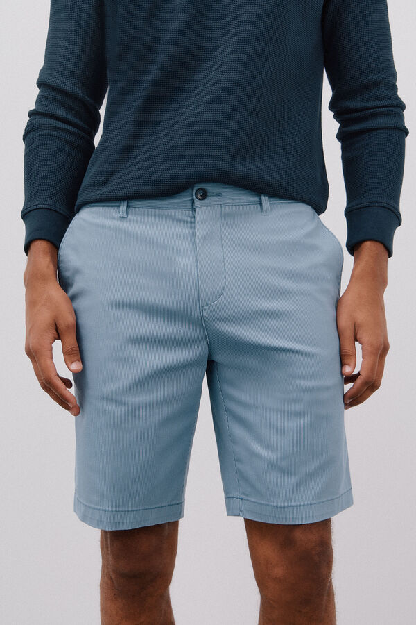 Cortefiel Printed chino bermuda shorts Blue
