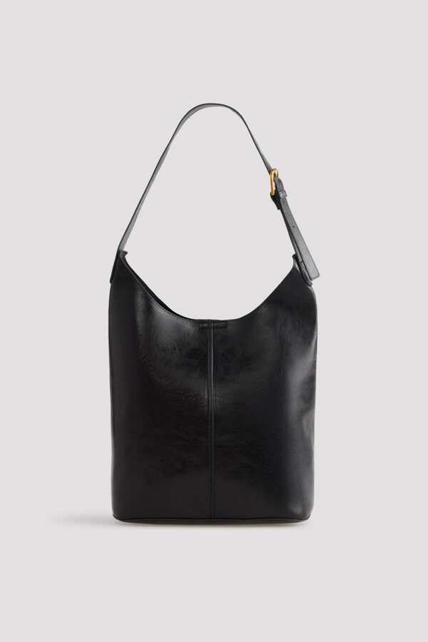 Cortefiel Large pouch bag Black
