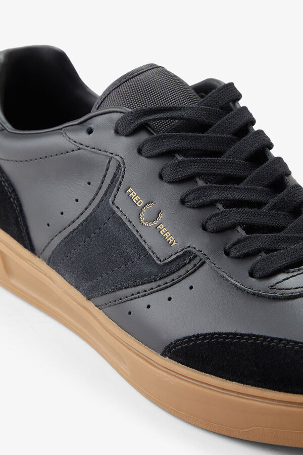Fred Perry Sapatilha B4 em pele/camur&ccedil;a Preto