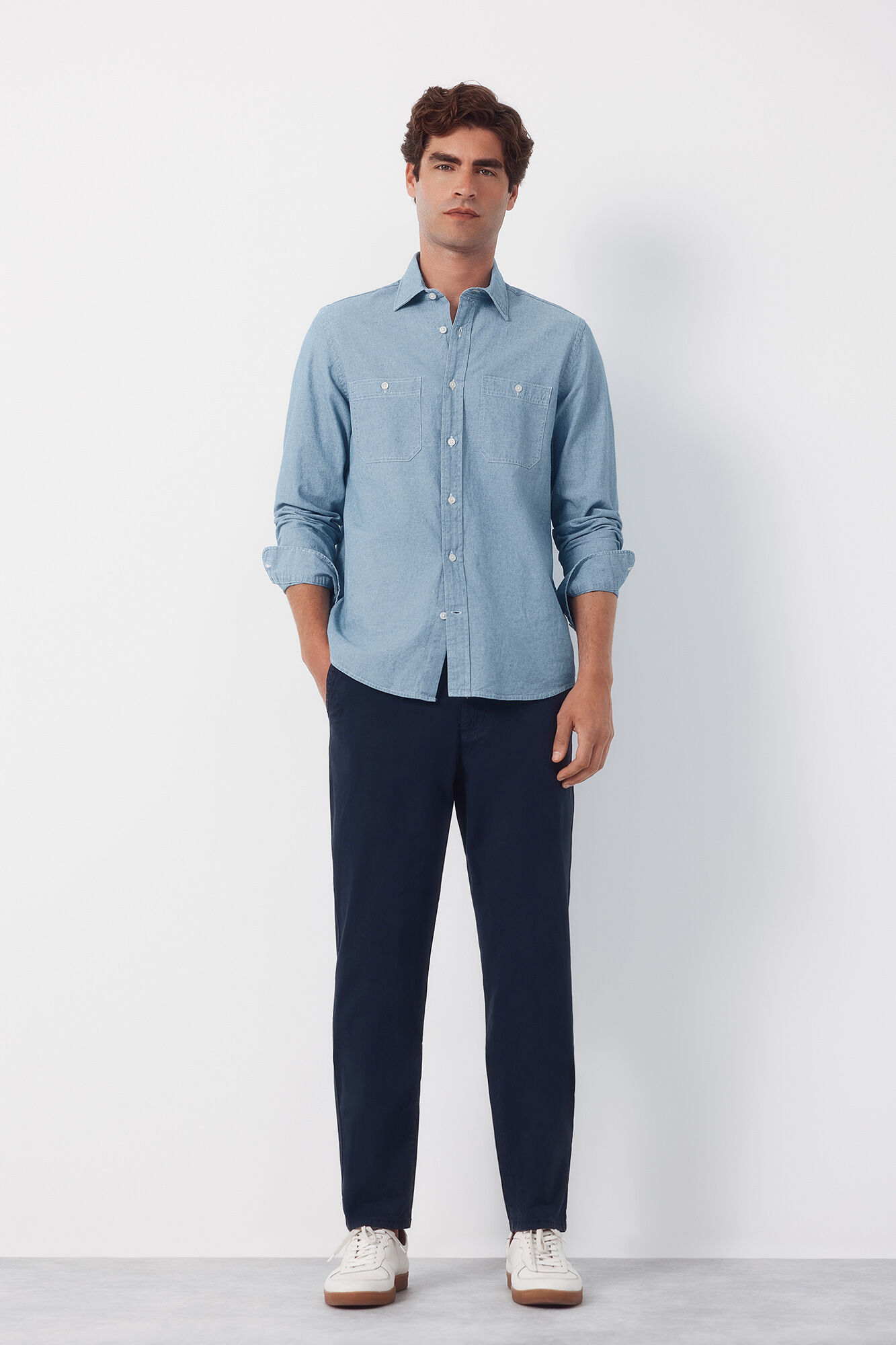 Cortefiel Poplin jogger with regular elastic