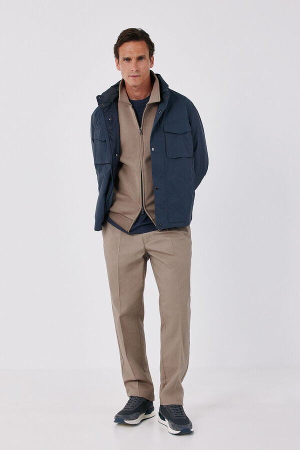 Cortefiel 4-pocket technical jacket Dark grey