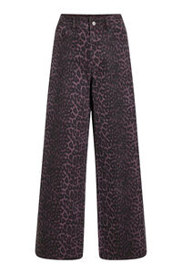 Vila Calça jeans com estampado de leopardo