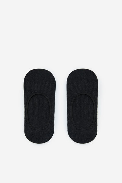 Cortefiel Calcetines pinkies con textura Negro