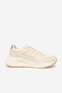 Cortefiel Quilted trainers Ivory