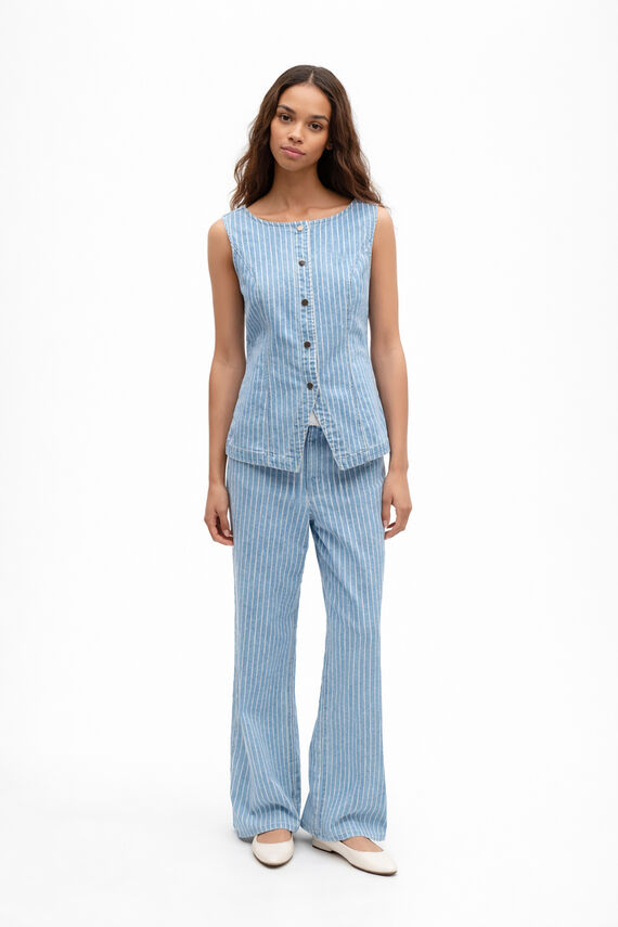 Pantalón denim rayas