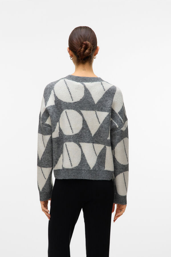 Vero Moda Camisola de malha com gola redonda  Cinzento