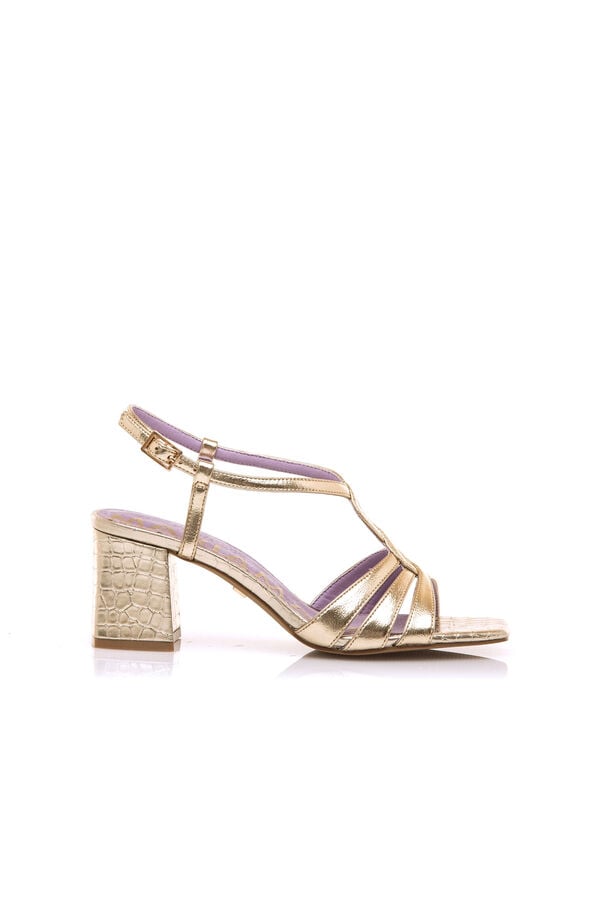 Maria Mare Woodit heeled sandal Gold