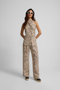 Silbon Pantalón lino pinzas estampado animal print
