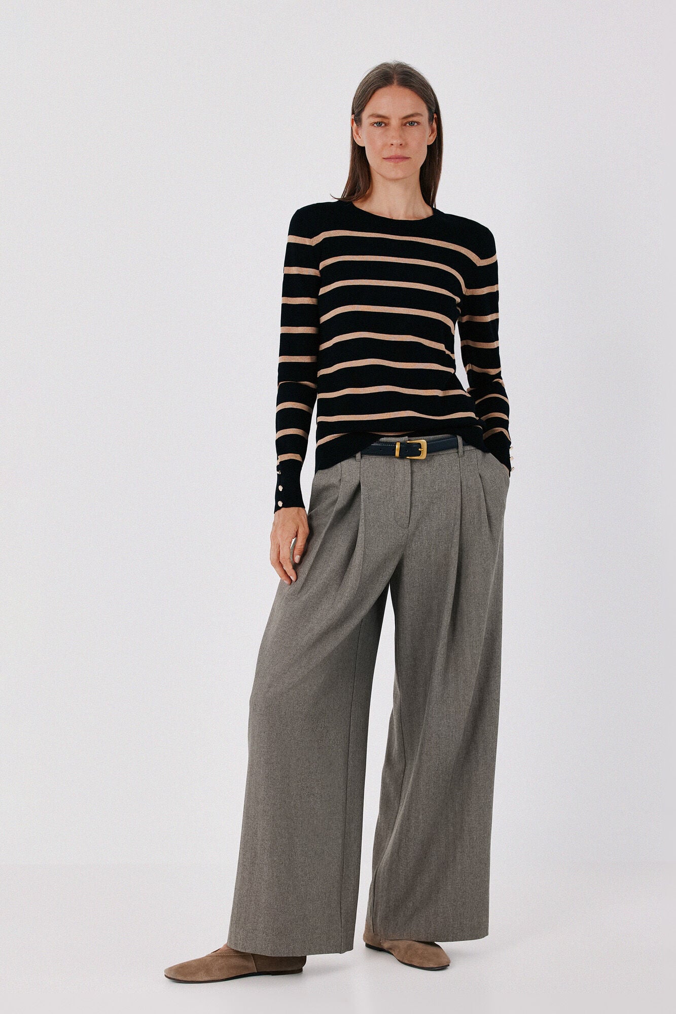 Cortefiel Striped fine knit jumper
