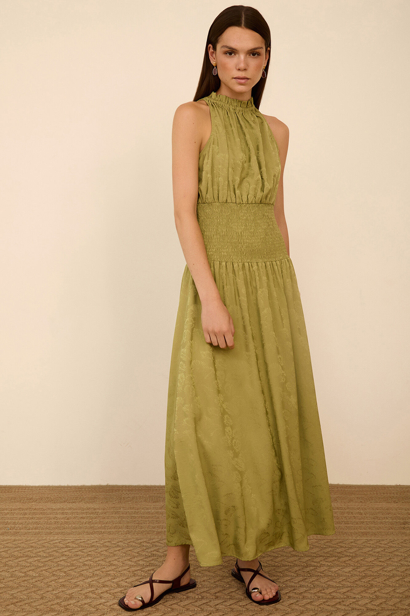 Meisie Jacquard fabric long dress