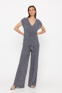 Cortefiel Printed jersey-knit trousers Printed blue